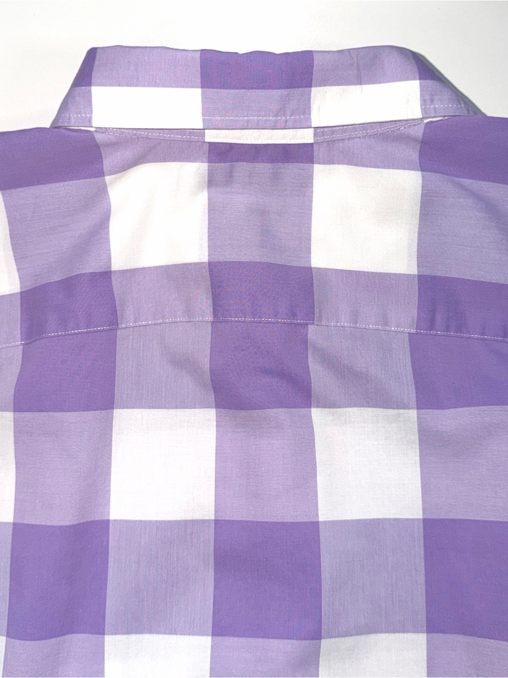 Chaps NO IRON 100% Cotton Button Up Shirt 3/4 Sleeve Purple White Womens Sz 1X - Picture 10 of 11